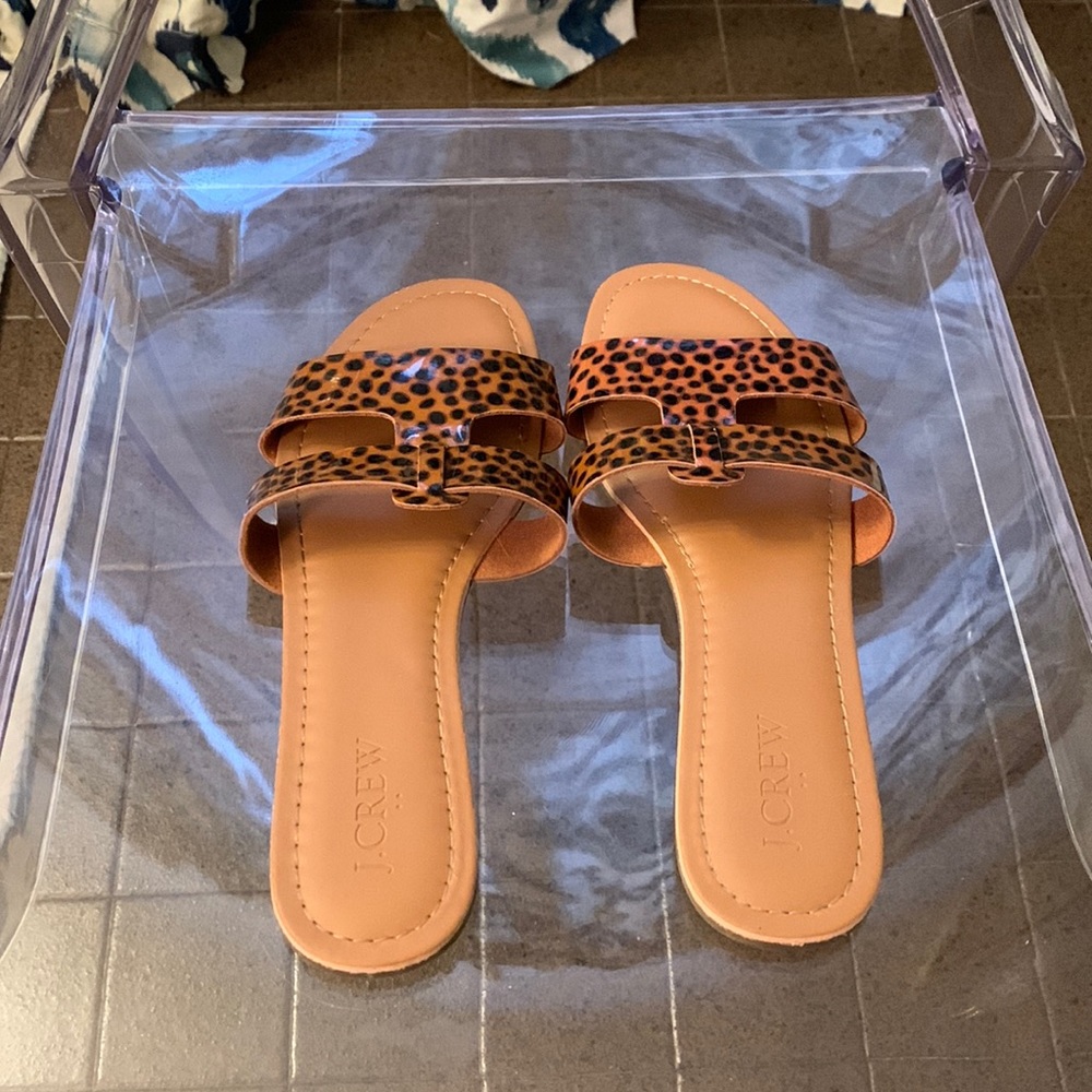 J. Crew Animal Print Slip On Sandal